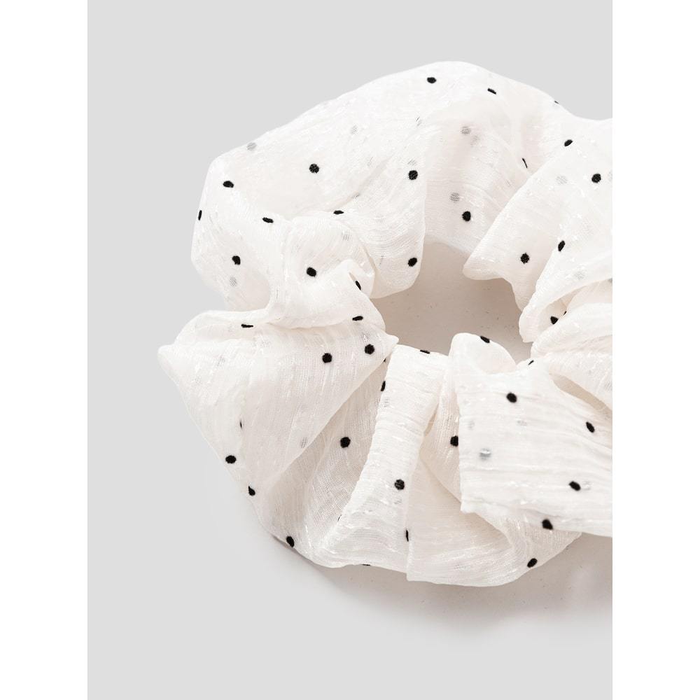 Dotted Sheer Scrunchie Ivory (195796Wy70)