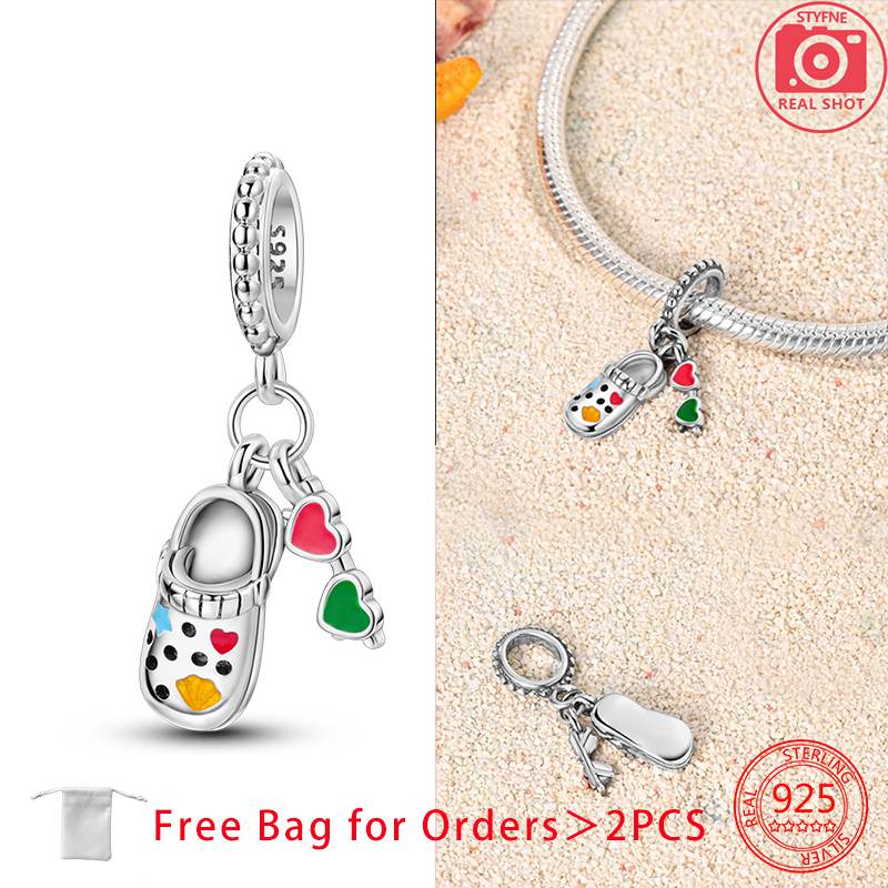 Original Shoes Series Charms Boots Flip-Flops Ballet Shoes Copper Beads Pendant Fit Women Diy Bracelet Making Jewelry Gifts