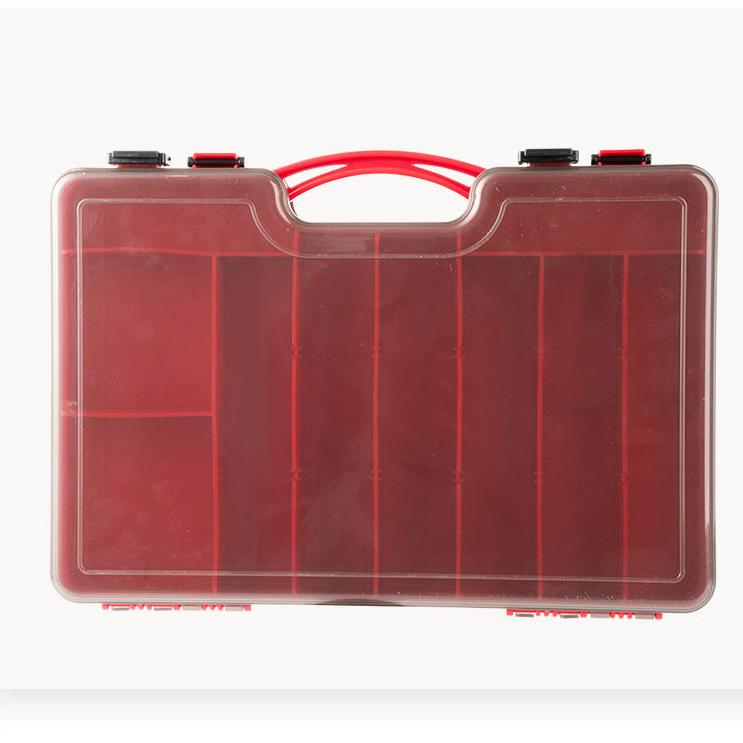 HOWELL Double-Sided Lure Box, Double Layer Fishing Tackle Case, Detachable DIY Bait Storage Box for Minnows & Pencils красный
