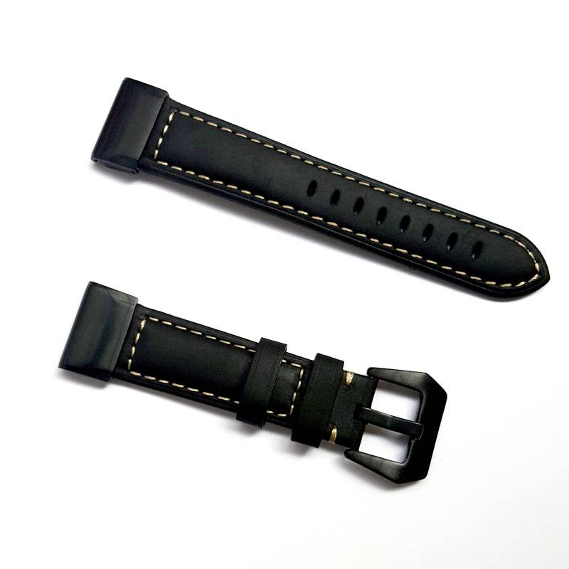 

Genuine Leather Watchband Replacement Strap for Garmin MARQ Series/Fenix5/5X/5S/Forerunner945/Approach S60 Black