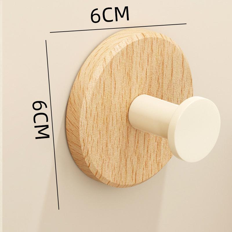 Self-adhesive Wood Hook Hanging Hanger Bathroom Kitchen Wall Hook Bedroom Coat Storage Rack Home Towel Key Home And decoration H