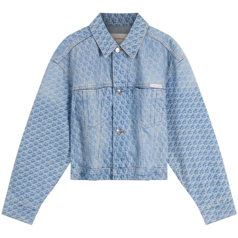 

Calvin Klein American Style Retro Print Cotton Denim Jacket Women Jacket 47C782G XS