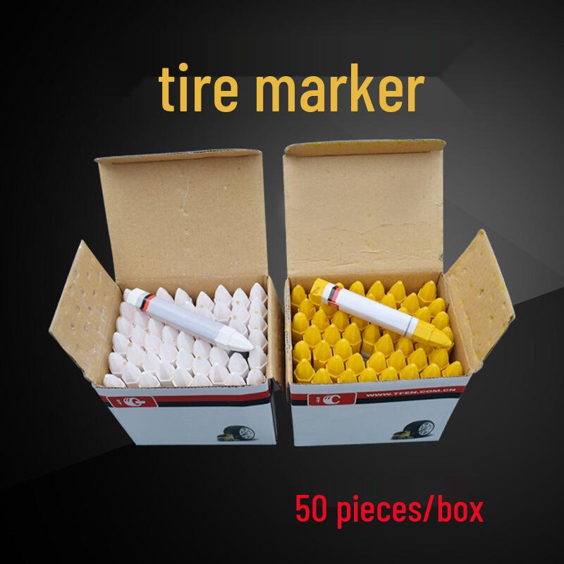 Маркер для ремонта шин - Белый и Желтый Мелок-Карандаш для Автомобильных Шин Box of 50 White Crayons Taifeng
