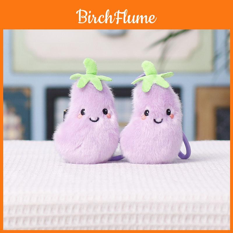 Plush Eggplant Keychain With Soft Pp Cotton Filling For Kids And Teens