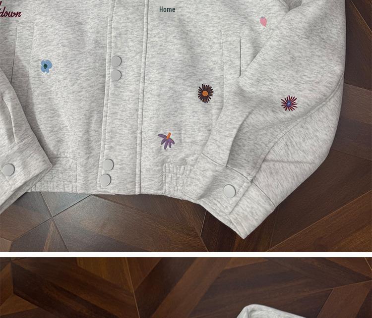 2025 Herbst Guochao Herren Blumenstickerei Retro Hoodie Jacke