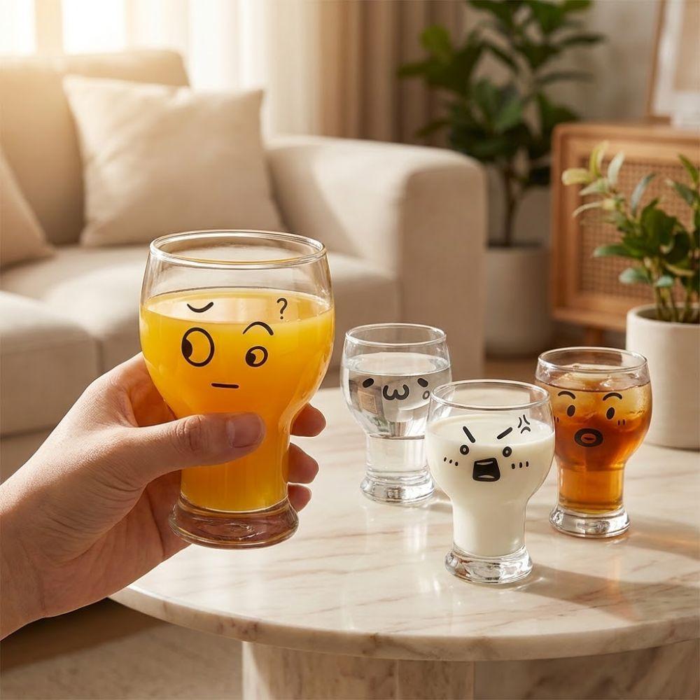Large Capacity Glass Water Cup Heat-Resistant Ice Cream Cup Juice Cup Clear Coffee Cup  Daily Use