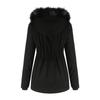 Women's Hooded Plus Velvet Corduroy Coat Ladies Winter Cotton Coat Thickened Mid-length Warm Jacket