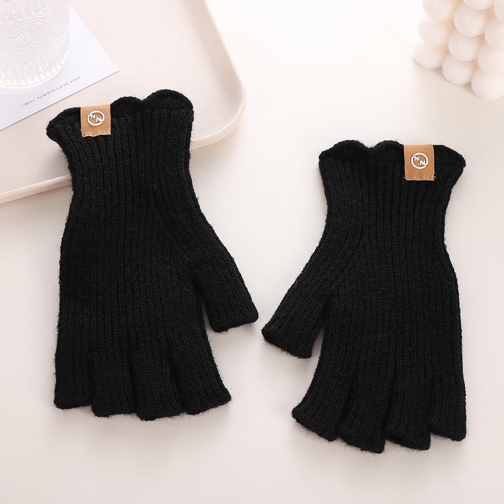 

Осенне-зимние ветрозащитные и теплые кашемировые перчатки с пятью пальцами, простые однотонные перчатки для взрослых, женские перчатки без пальцев для сенсорных экранов One Size