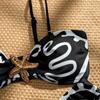 Sexy Fashion Metal Starfish Accessories Printed Ladies Split Swimsuit BIKINI