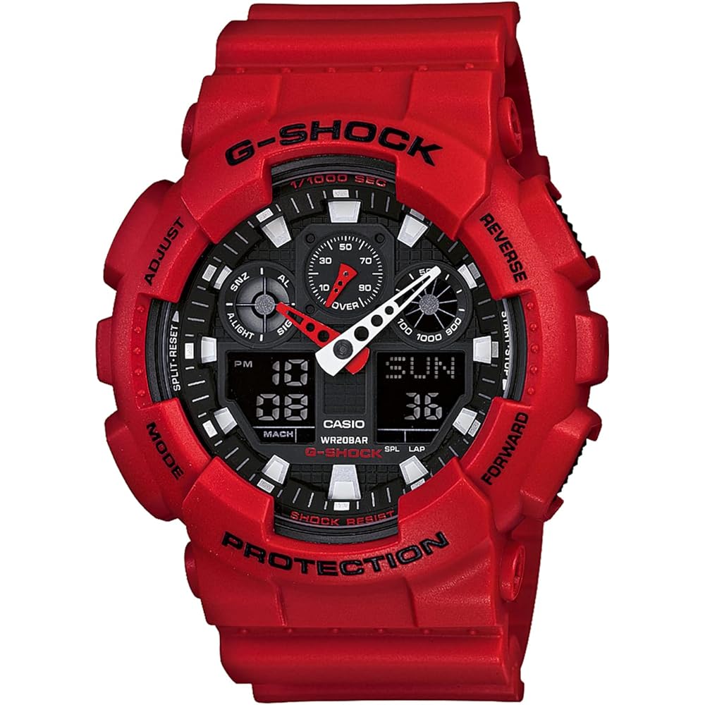Casio G-Shock GA-100B-4AJF Men s Watch Red Durable Design Water Resistant