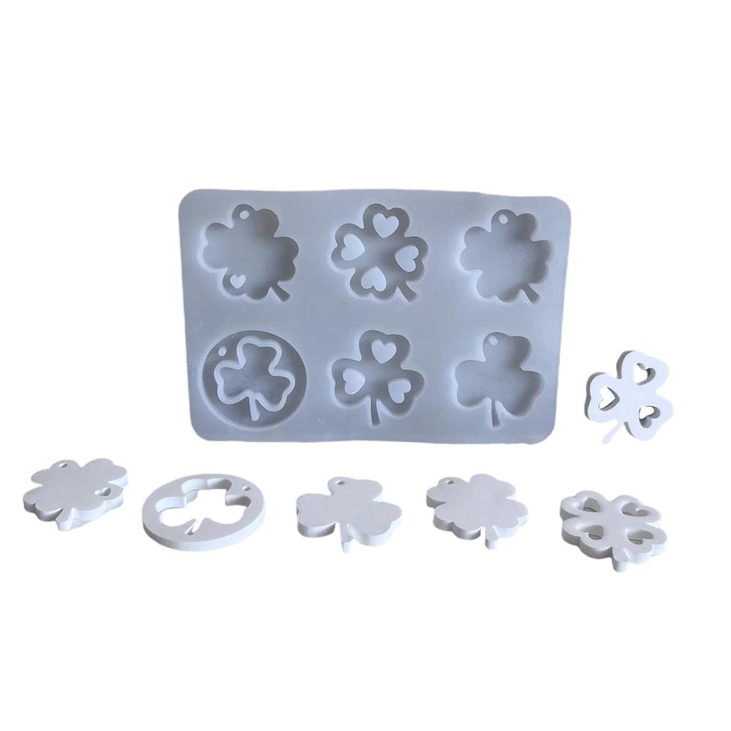 Silicone Resin Mold Jewelry Pendant Molds Four Leaf Clover Shape Silicone Pendant Molds Resin Craft Mold for Pendant