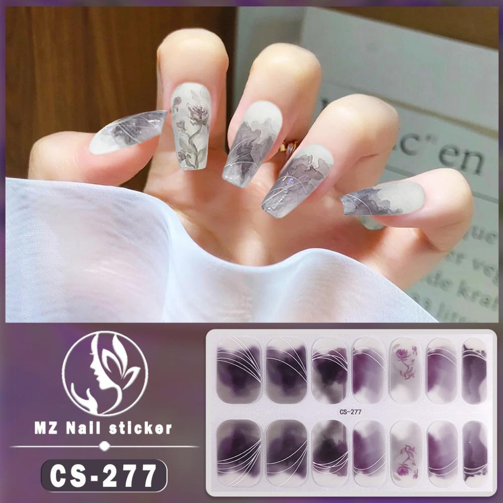 New waterproof no-bake gel nail polish film full sticker New Year's nail art film paper nail film paper patch