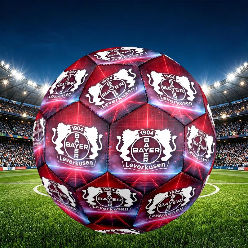 Bayer 04 Leverkusen Print Size 5 Soccer Ball, PU Wear Resistant Football for Match Training and Daily Practice, Birthday Gift for Soccer Fans