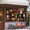 Santa Claus Reindeer Window Electrostatic Sticker Decorative Glass Door and Window Stickers Festive Atmosphere Scenes