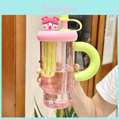 Water Bottle Girl High Design Portable Straw Cup With Heat Resistant Material For Outdoor Use