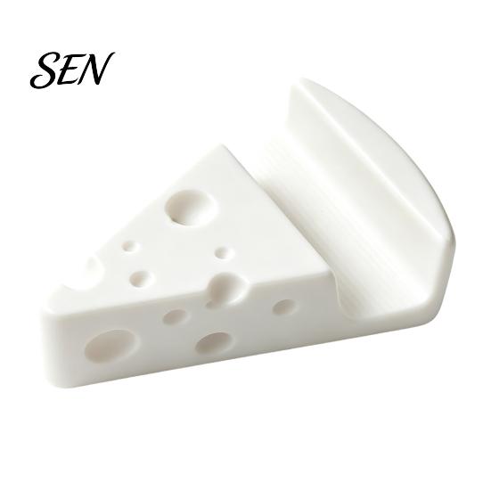 Keychain Phone Mount 3D Printed Cheese Holder, Cute Mini with Creative Desk Holder Ring, Lightweight Portable Desktop Stand for Tablet
