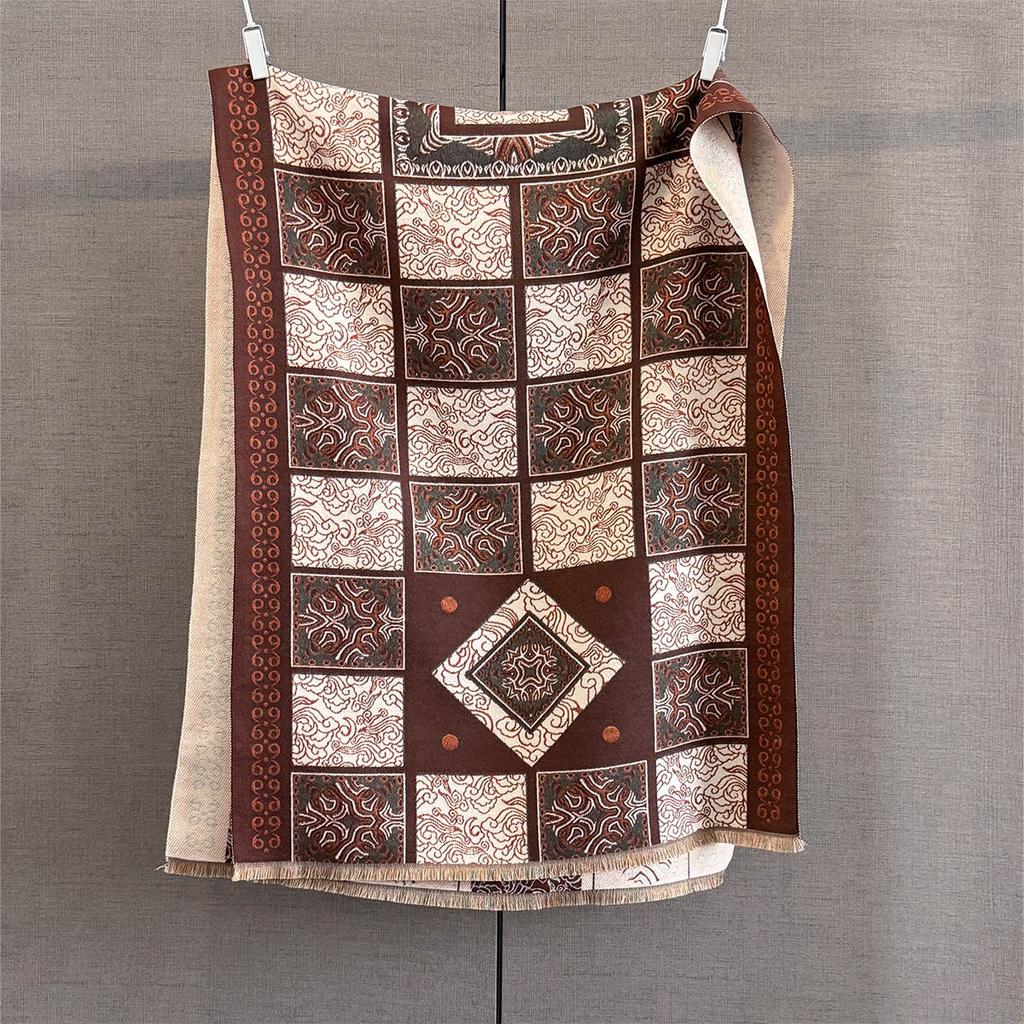 Luxury  Cashmere Women Paisley Scarf Winter Warm Shawl And Wrap Bandana Pashmina Female Foulard Square Thick Blanket Poncho