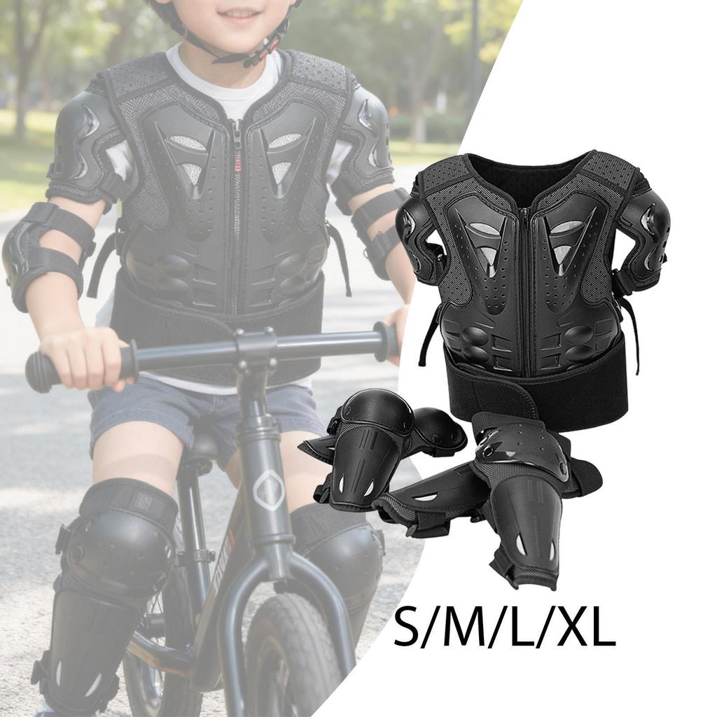 Equipo Protector de Motocross para Niños con Protector de Pecho, Columna Vertebral y Espalda, Armadura de Motocicleta Transpirable para Ciclismo, Patinaje, Esquí, Actividades al Aire Libre