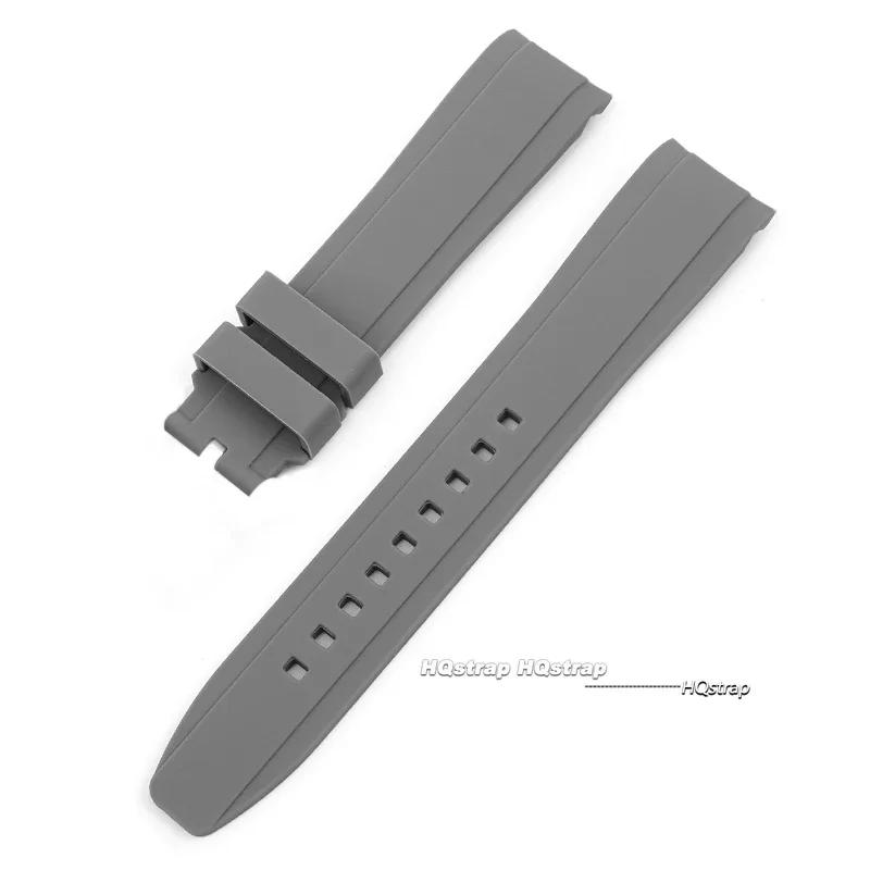 Curved End Rubber Silicone Strap for Citizen Watch Bracelet for Swatch Soft Waterproof Watchband for Rolex 20mm 22mm Wristband