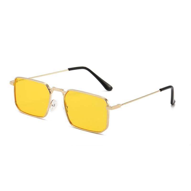 New Square Frame Mens Sunglasses Hip Hop Trendy Metal Sunglasses for Men Fashion Stylish Shades