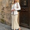 Women Long Sleeve Knit Cardigan Round Neck Gold Button Lightweight Sweater Jacket Casual Work All Seasons