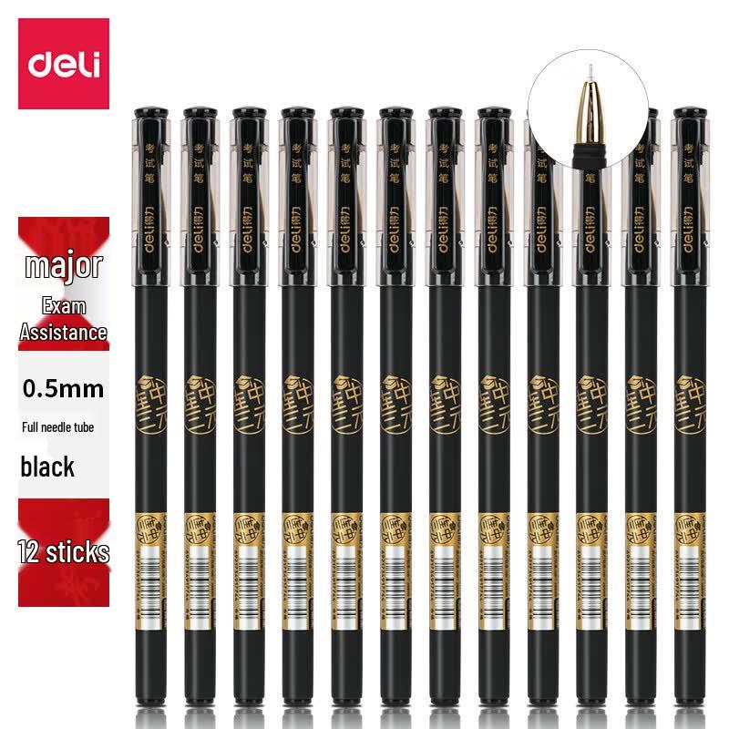 Deli S103 0.5mm Black Needle Tip Gel Pen