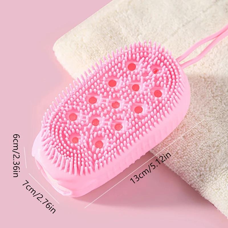 Scrubber de corp din silicon pentru duș Scrub exfoliant Burete pentru baie cu bule Perie de masaj Dispozitiv de curățare pentru curățarea pielii Accesorii pentru baie