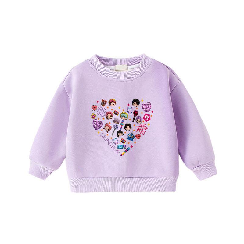 Kids Girls Kpop Hunters Rumi Zoey Mira Sajaboys Print Long Sleeves Casual Sweatshirt