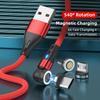 540 Rotate Magnetic Cable 5A Fast Charging Type C Cable For iPhone Xiaomi Realme Micro USB Magnet Charger Phone Data Cord