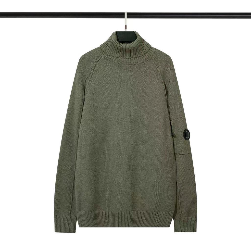Europäische und Amerikanische C. P funktionelles Linsen-Abzeichen Strickpullover COMPANY Herbst und Winter CP vielseitig lässig einfarbig Rollkragenpullover