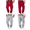 Men Fleece Casual Cargo Pants Loose Multi Pocket Drawstring Long Trousers