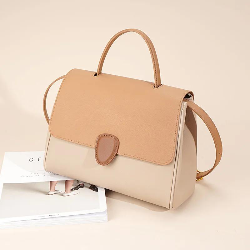 Genti din piele naturala pentru femei tote mare capacitate geanta umar crossbody nisa lux nou