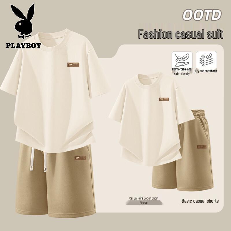 PLAYBOY Men's Cotton T-shirt & Shorts Sport Set