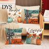 Autumnal Living Room Decor Fall Thanksgiving Throw Pillow Covers, Pumpkin Maple Leaf Cushion Cases, Autumn Washable Zippered Cases Harvest Decorative