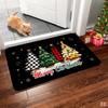 Merry Christmas Tree Snowflake Print Entryway Doormat,Holiday Season Decor Floor Mat for Front Door,Indoor Entrance Home Floor