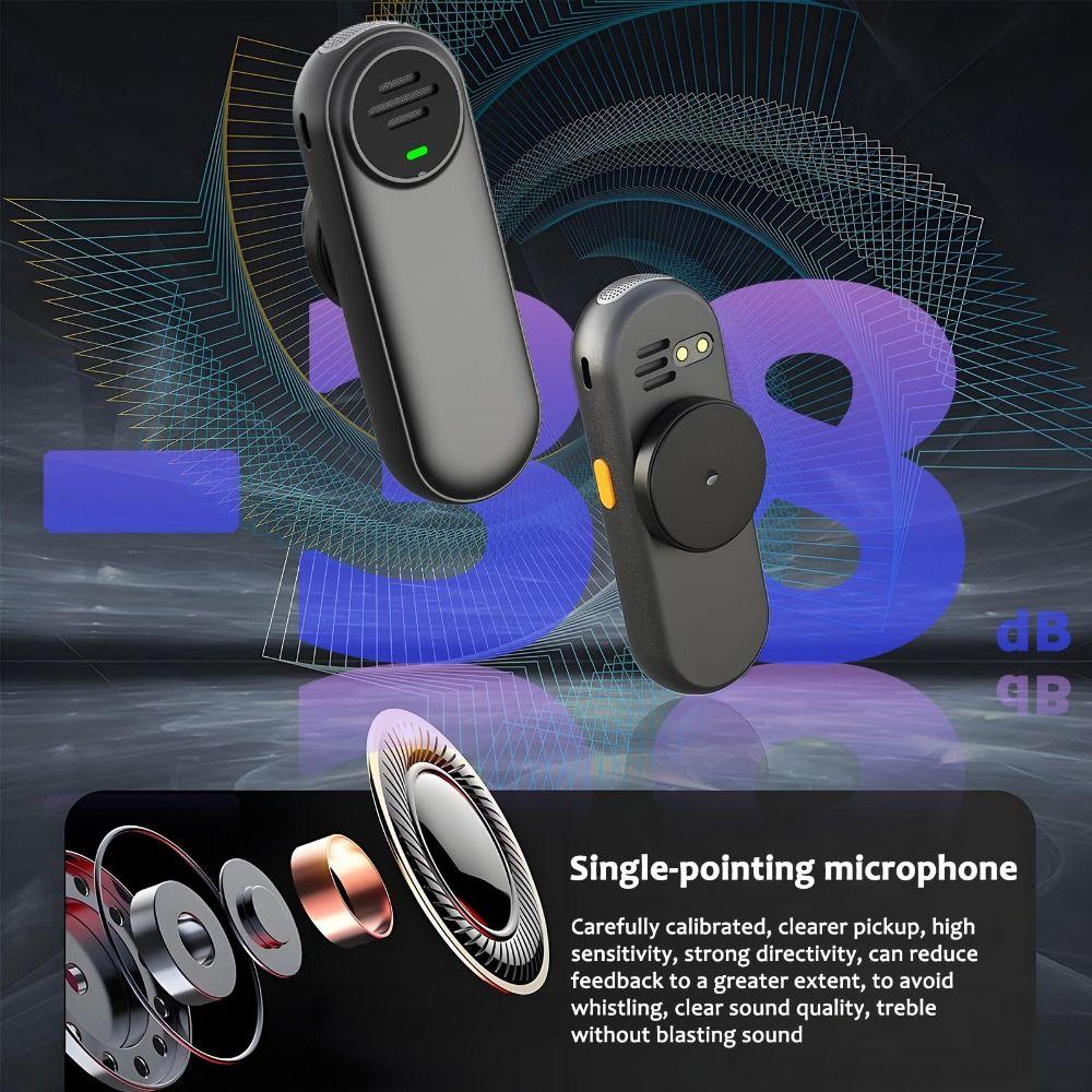 Rechargeable Wireless Microphone with Magnetic Lavalier Bluetooth Speaker Meetings