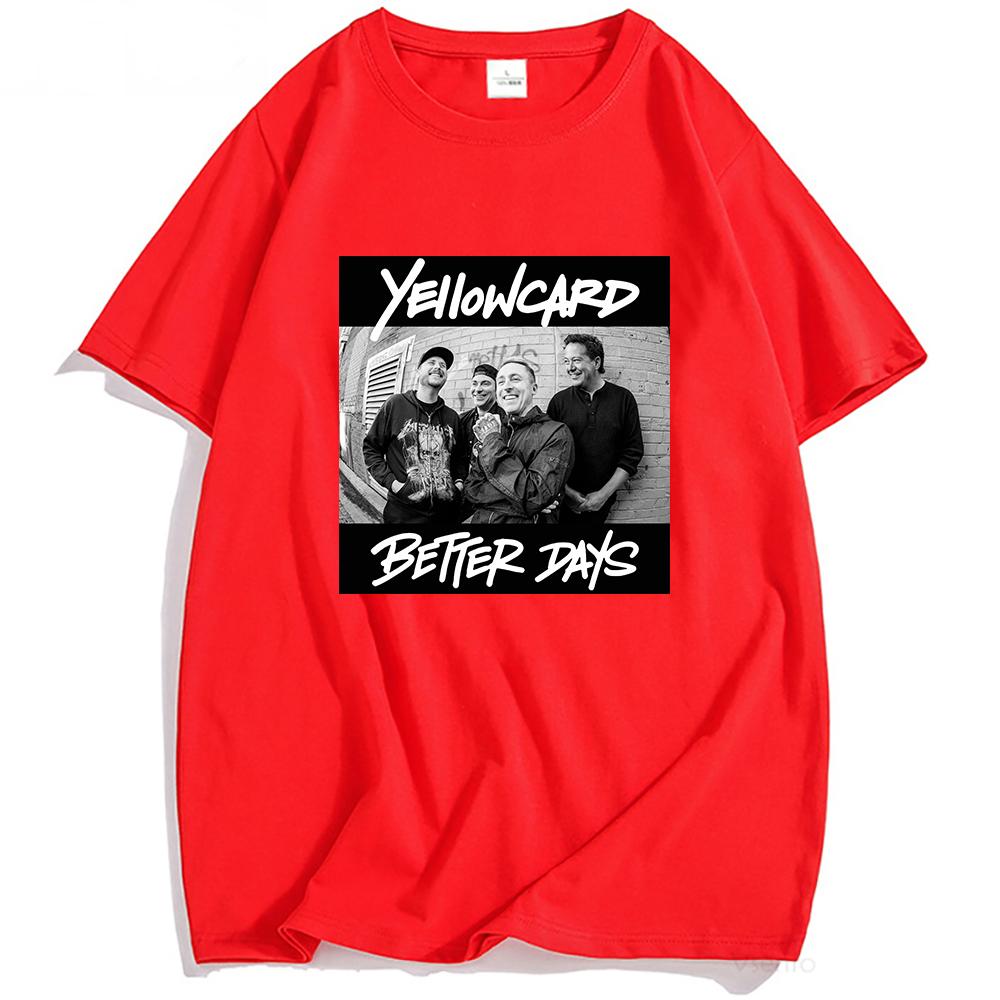YELLOWCARD Better Days Photo T-Shirt Heavy Mental Cotton Short Sleeve Tshirts Streetwear Unisex Crew Neck Casual T Shirt XS красный