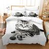Cute Cat Duvet Cover 3D Animal Comfortable Duvet Quilt Cover Pillowcase Bedding Set Children Bedroom Decoration Home Textile