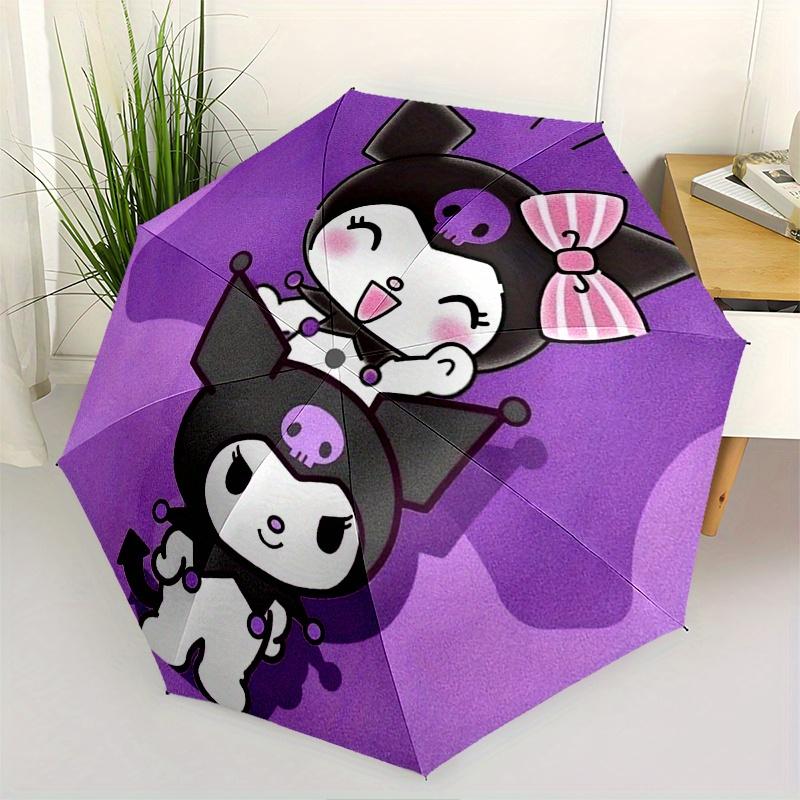 

Kuromi, Halloween Automatic opening and closing folding umbrella with 8-rib frame and compact travel design, perfect for all occasions | Sty