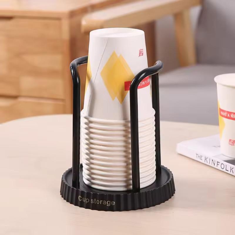 

Disposable Cup Holder Desktop Paper Cup Organizer Creative Non Perforated Storage Rack for Home Office Coffee Tea Accessories 101-200ml
