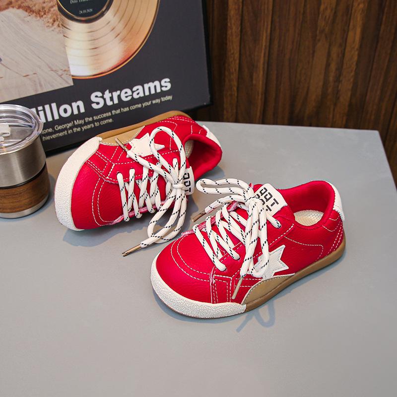 

Детские кеды 2025 осень новая ретро мода мальчики повседневная обувь мягкая подошва девочки низкие кеды тренд 23