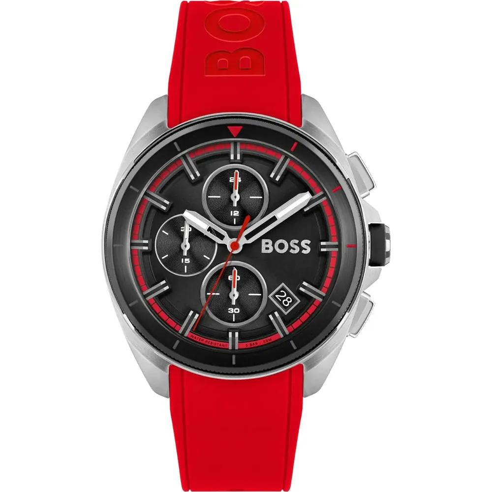 BOSS Volane Black Red Silicone/Rubber Men s Quartz Watch 1513959 чёрный