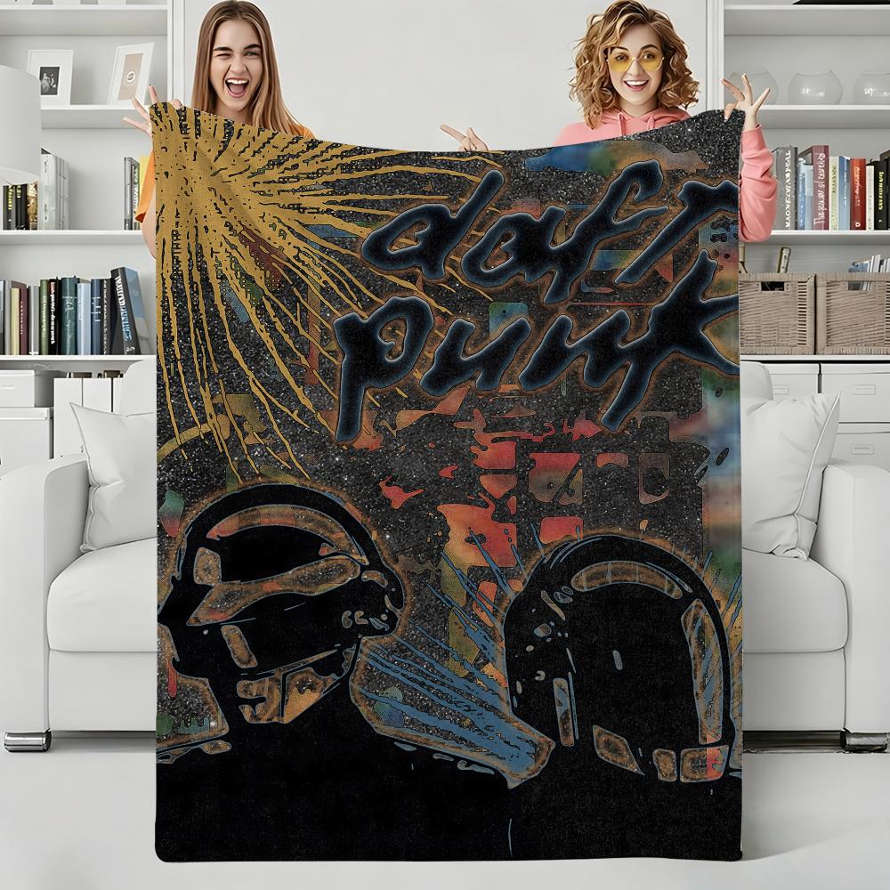 Musik D-Daft Punk Wurf Flanelldecke Perfekt für Sofa Büro Bett Reisen Schlafen Lesen Entspannen Camping Ganzjahresnutzung