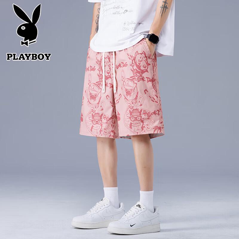 PLAYBOY Men's Summer Casual Beach Shorts