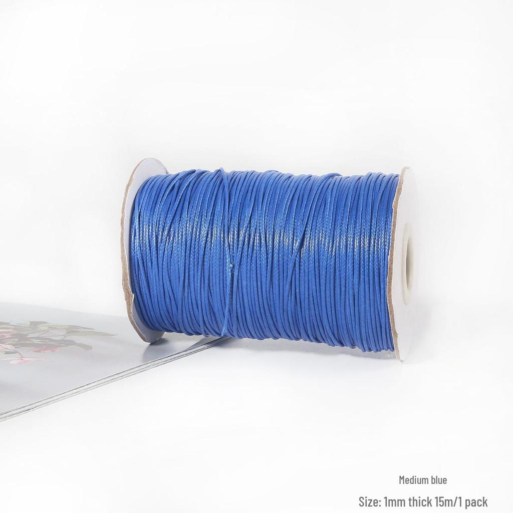 15m 1mm Korean Waxed Cord Faux Leather for DIY Bracelets & Necklaces