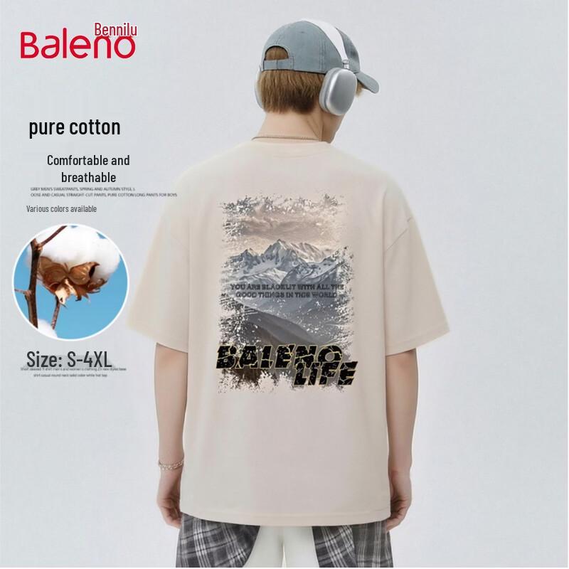 Baleno Men s Trendy Loose Fit Cotton Print Short Sleeve T-Shirt XL