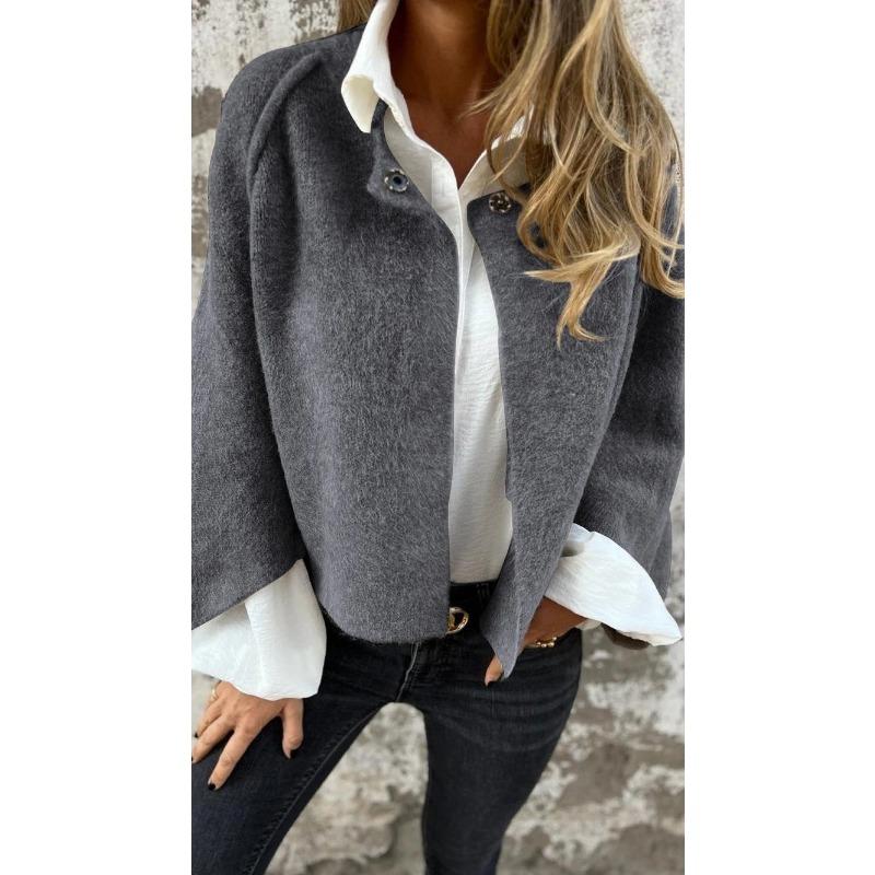 Women Loose Short Long Sleeve Coat Autumn Winter Fashion Outerwear