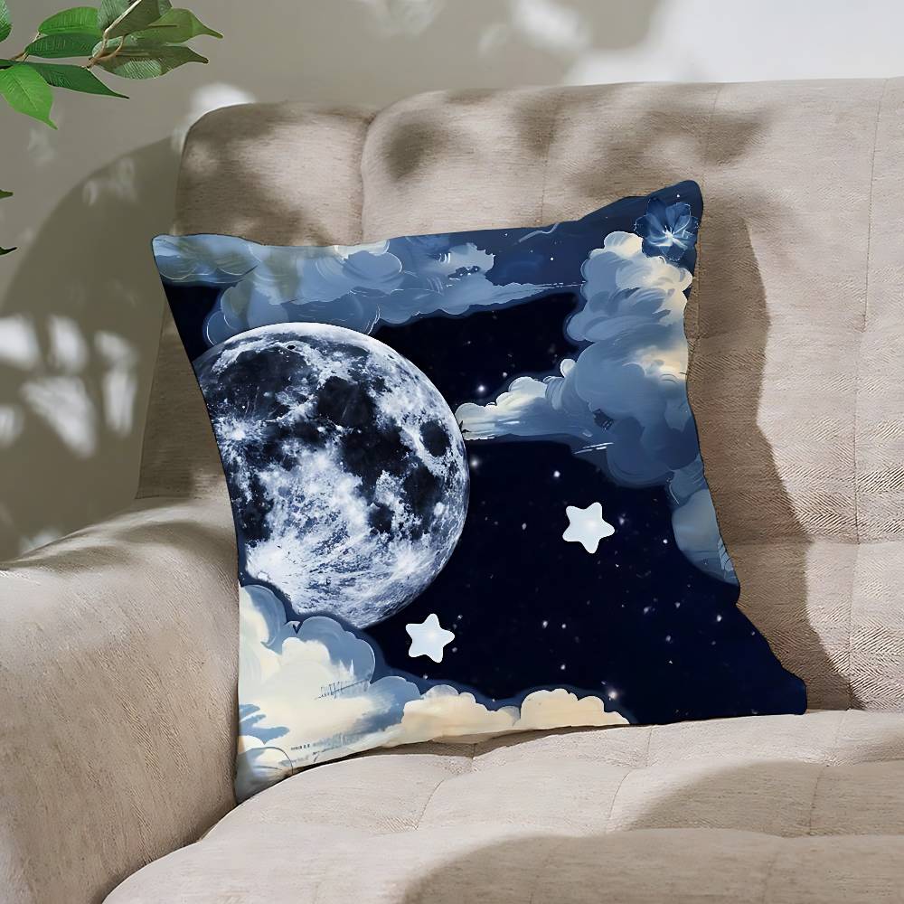 Quiet And Ethereal Blue Customizable Square Pillowcases Stylish And Soft Perfect For Beds Cars And Sofas