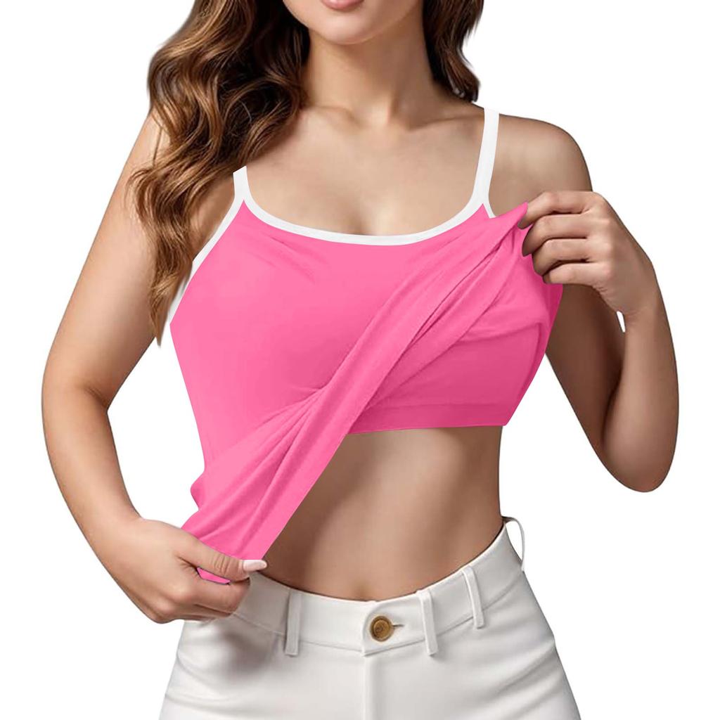 Women's Color Block And Contrasting Camisole With Breast Pads As Base Sexy Plus Size Underwear