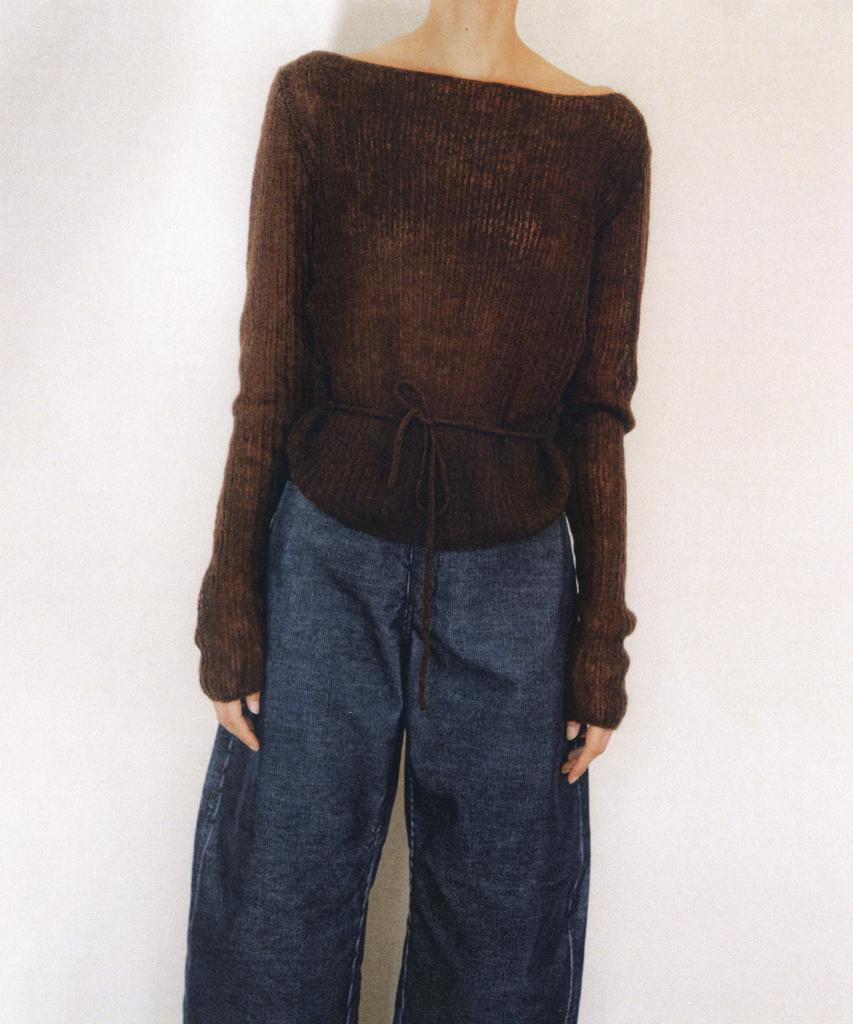 Gilyeong Mohair Tie Knit_Brown